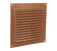 Cofan Rejilla de Ventilación con Mosquitera | Fabricada en Aluminio Color Madera | Medida de 15 x 15 cm