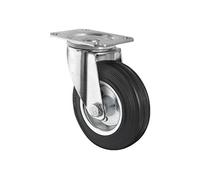 Cofan Rueda de goma y metal con placa giratoria | Con diámetros desde 80 mm hasta 125 mm | Para pesos desde 80 kg hasta 150 kg