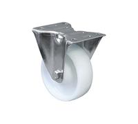 Cofan Rueda de nylon fija giratoria | Con cojinete liso | Para pesos de hasta 150 kg y diámetros de 80, 100 y 125 mm