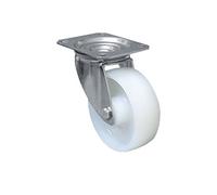 Cofan Rueda de nylon y placa giratoria | Con cojinete liso | Para pesos de hasta 150 kg y diámetros de 80, 100 y 125 mm