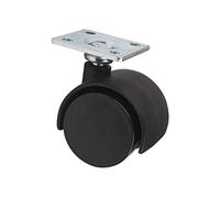 Cofan Rueda de plástico con placa de 42 mm | Con diámetro de 50 mm | Para pesos de 25 kg | Pack de 4 unidades