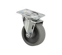 Cofan Rueda de polipropileno con placa de 42 x 42 mm | Diámetro de 50 mm | Para pesos de 50 kg | 4 Unidades