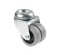 Cofan Rueda doble de polipropileno con agujero pasante de 12 mm | Diámetro de 50 mm | Para pesos de hasta 70 kg