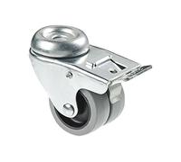Cofan Rueda doble de polipropileno con agujero pasante de 12 mm y freno | Diámetro de 50 mm | Para pesos de hasta 70 kg