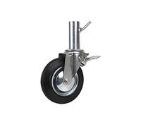 Cofan Rueda giratoria de andamio hembra con freno, 200 x 50 mm, tubo hembra Ø 50 mm