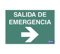 Cofan - Señal de Evacuación Salida de Emergencia Texto - 1 Unidad