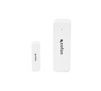 Cofan Sensor de puerta WiFi | Sensor de ventana inteligente | Funciona con aplicación Smart Life o Tuya | Sistema de seguridad compatible con Alexa y Google | Color: blanco | Protección antirrobo