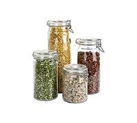 Cofan Set de 4 Frascos de Vidrio | Para Almacenamiento | Capacidad de 750-1150 - 1500-2100 ml