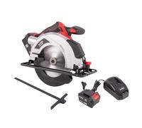 Cofan Sierra circular a batería 20 V | Base de Ø185 mm | Motor sin escobillas | 3650 rpm | Profundidad de corte 50 mm | Incluye batería 4.0 Ah, cargador 2.4 A y accesorios
