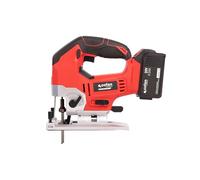 Cofan Sierra de calar a batería con motor sin escobillas | Potencia: 20 V | Velocidad variable 0-3000 rpm | Acción pendular | Corte inclinado ±45° | Batería y cargador incluidos