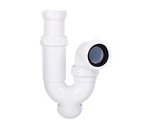 Cofan Sifón Curvo Extensible 184-253 mm para Lavabo, Salida Horizontal Ajustable Ø32-40 mm, Racor 1 1/4"