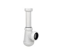 Cofan Sifón de Botella Corto | Extensible | Racor de 1" 1/4 | Con Salida de 40 mm | Junta Cónica reductora de Ø32 mm | Contiene Válvula para Lavabo y Bidé Ø70 | Fabricado en Polipropileno