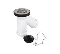 Cofan Sifón en Forma de "Y" | Con Salida de 40 mm | Válvula para Lavabo y Bidé Ø70 | Fabricado en Polipropileno | Junta Cónica reductora de Ø32 mm