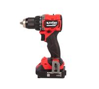 Cofan Taladro atornillador a batería | Tamaño compacto | Motor sin escobillas | Potencia: 20 V | Portabrocas 13 mm | 60 Nm, 1900 rpm | 2 velocidades | Batería y cargador incluidos