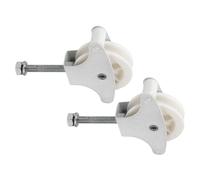 Cofan Tendedero de Ropa de 2 Poleas | Acero cincado Pintado de Epoxi Blanco | Medida Roldana: Ø4 cm | Ideal para Cuerdas Entre Ø3-6 mm para Patios, Balcones y azoteas