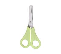 Cofan Tijeras escolares con punta redonda para niños | Color: Verde | Longitud: 13,3 cm | Seguras y cómodas para manualidades infantiles | Incluye escala de medición