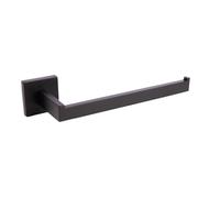 Cofan Toallero Negro Mate atornillado a Pared | Diseño Cuadrado Minimalista | Material: Acero Inoxidable | Kit de fijación Incluido | Medidas: 27 x 8 x 5,5 cm