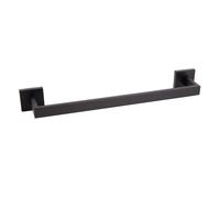 Cofan Toallero atornillado a pared Negro mate – Acero inoxidable, kit fijación, 45×8×5,5 cm