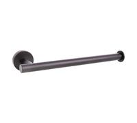 Cofan Toallero Negro Mate atornillado a Pared | Diseño Redondo Elegante | Material: Acero Inoxidable | Kit de fijación Incluido | Medidas: 28 x 8 x 5 cm