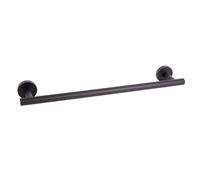 Cofan Toallero Negro Mate atornillado a Pared | Diseño Redondo Elegante | Material: Acero Inoxidable | Kit de fijación Incluido | Medidas: 45 x 8 x 5 cm