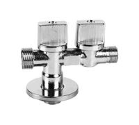 Cofan Válvula de Escuadra con Doble Salida | Medidas: 1/2" x 1/2" x 3/8" | Fabricada en Latón CW617N | Rosca de Entrada a Gas