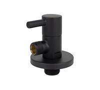 Cofan Válvula de escuadra | Sistema de apertura y cierre de 1/4 de vuelta | PN 16 bar | Color: negro | Dos Medidas (1/2" x 3/8")