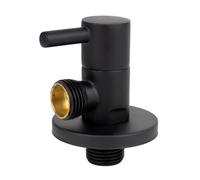 Cofan Válvula de escuadra | Sistema de apertura y cierre de 1/4 de vuelta | PN 16 bar | Color: negro | Dos Medidas (1/2" x 1/2")