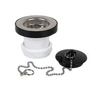 Cofan Válvula para Lavabo y Bidé | Fabricada en Polipropileno | Medidas: 1" 1/4 o 1" 1/2 | Incluye Tapón, Tornillo y Cadena con Dos Anillas