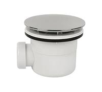 Cofan Válvula Sifónica para Plato de Ducha | Medidas: Ø90 | Salida de Ø40 mm | Junta Cónica Reductora de Ø32 mm | Embellecedor Cromado