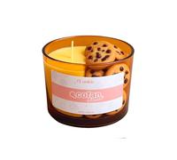 Cofan Vela aromática Cookie de larga duración | 3 mechas | Cera de soja | Aroma canela napolitana | Vaso de vidrio ámbar
