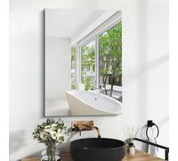 COFENY Espejo sin Marco, 70 x 50 cm Espejo Pared Rectangular de con Bordes Pulidos, Espejo de Cristal HD, Espejo baño Irrompible para Baño, Dormitorio y Salón