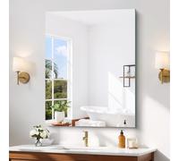 COFENY Espejo sin Marco, 90 × 70 cm Espejo Pared Rectangular de con Bordes Pulidos, Espejo de Cristal HD, Espejo baño Irrompible para Baño, Dormitorio y Salón