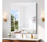 COFENY Espejo sin Marco, 90 × 75 cm Espejo Pared Rectangular de con Bordes Pulidos, Espejo de Cristal HD, Espejo baño Irrompible para Baño, Dormitorio y Salón