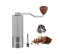 COFFA Molinillo de café manual - Rebaba de acero inoxidable de 6 orificios, tamaño de molienda ajustable, manivela portátil para espresso, prensa francesa, vertido, fácil de transportar y duradero
