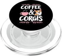 Coffe and Corgis Dog Lover Graphic Design PopSockets PopGrip para MagSafe