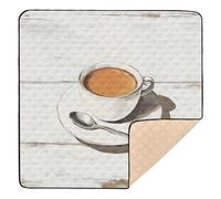 Coffee 1_1 - Tapete grande y resistente para actividades de bebé para interiores y exteriores, ligero, para bebés y niños pequeños, 50 x 50 pulgadas
