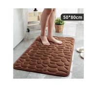 (Coffee 50x80cm, Multicolor) Bathroom Rug Bath Mat Memory Foam Water Absorption Floor Carpet - White 50x80cm