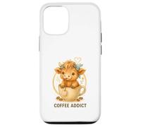 Coffee Addict Cute Highland Cow In Mug Carcasa para iPhone 12/12 Pro