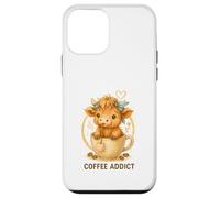Coffee Addict Cute Highland Cow In Mug Carcasa para iPhone 12 Mini
