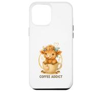 Coffee Addict Cute Highland Cow In Mug Carcasa para iPhone 12 Pro MAX