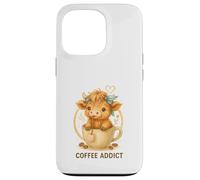 Coffee Addict Cute Highland Cow In Mug Carcasa para iPhone 13 Pro