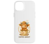 Coffee Addict Cute Highland Cow In Mug Carcasa para iPhone 14 Plus