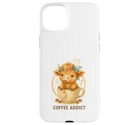 Coffee Addict Cute Highland Cow In Mug Carcasa para iPhone 15 Plus