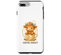 Coffee Addict Cute Highland Cow In Mug Carcasa para iPhone 7 Plus/8 Plus
