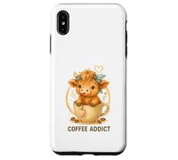 Coffee Addict Cute Highland Cow In Mug Carcasa para iPhone XS MAX