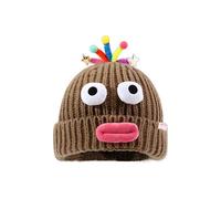(coffee) Adorkable Unisex Beanie Hat Girls Full Lips Style Photo Props Versatile Baggy Cap Hat for Autumn and Winter Yellow