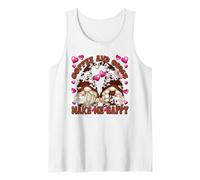 Coffee and Cow Print GNOME Graphic For Women Funny Cow Lover Camiseta sin Mangas