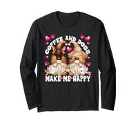 Coffee and Dogs Saying For Dog Mom and Dad Funny Gnomes Manga Larga