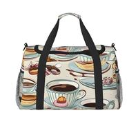 Coffee and Sweets - Bolsa de mano plegable con estampado de chocolate, gran capacidad, para escapadas de fin de semana en avión