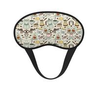 Coffee and Sweets Sugar Chocolate Print Sleep Solution Blackout Sleep Mask with Ear Orejeras - Travel Yoga Meditación